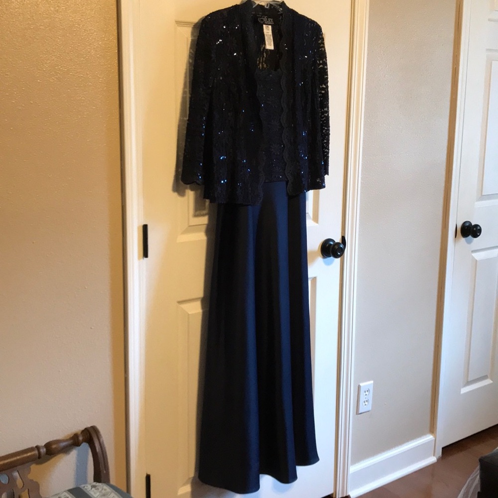 Two-Piece Formal Navy Dress